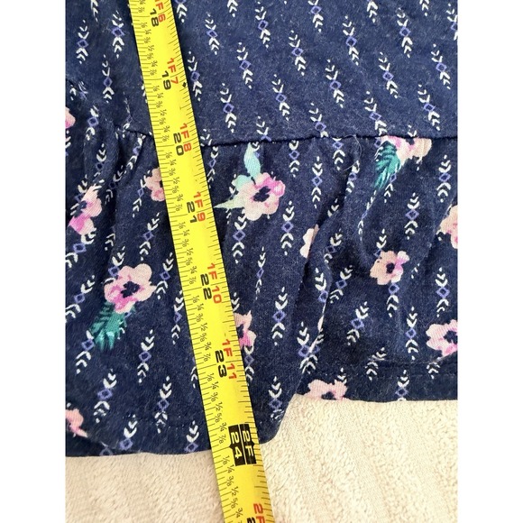 Style & Co Blue Floral Peasant Blouse PXL 3/4 Sleeve Boho Stretch Top - Picture 8 of 14